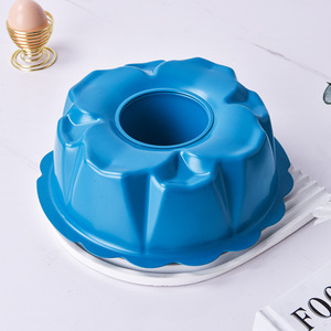 Blue Round Hollow Chiffon Cake Mold Non Stick Solid Bottom Baking Pan For Cakes Mousses Pizzas - Product Image 4