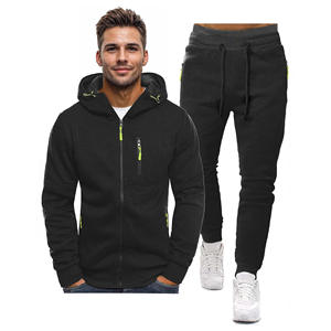 Ensemble survêtement <span class=keywords><strong>homme</strong></span> avec fermeture éclair, poches et capuche, coupe ample, style américain, collection automne/hiver - Product Image 4