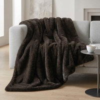 Plaids en fausse fourrure de chinchilla tricotée, moelleux et confortables, pour la décoration de canapé et de la maison, certifiés OEKO-TEX