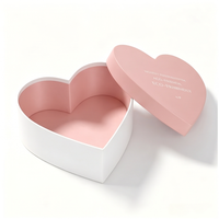 Boîte cadeau en papier de luxe personnalisée à deux tons en forme de cœur, boîte à fleurs écologique en forme de cœur pour la Saint-Valentin, arrangement de roses
