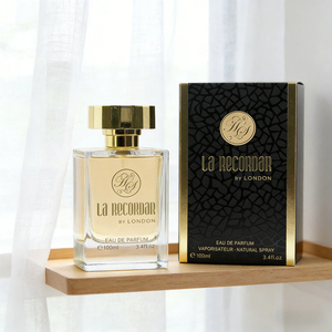 Spray de parfum de luxe pour homme 100ML, boîte noire et or, parfum ambré chaud et bois de santal, pour homme d'affaires et soirées - Product Image 2