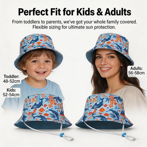 Sombrero de Pescador Reversible Personalizado con Cuerda de Contracción Ajustable Desmontable, Protección UV a Prueba de Viento, Sombrero para el Sol para Niños y Adultos - Product Image 5