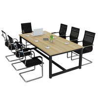 Combinaison de chaise de bureau et de table de conférence, design moderne et simple, table rectangulaire personnalisable pour les employés