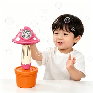 Nuova Macchina per <span class=keywords><strong>Bolle</strong></span> a Forma di Fungo con Luce LED a 3 Colori, Anti-Perdita, Automatica, con 2x50ml di Soluzione per Bambini - Product Image 1