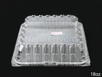 Boîte en plastique transparente pour myrtilles de 18 oz, boîte à clapet transparente en plastique pour l'emballage des fruits