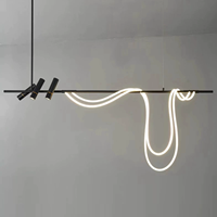 Lustre de salle à manger en forme de longue bande, design nordique, pour restaurant, bar, luminaires suspendus en ligne, vente en gros