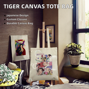 Bolsa de Lona con Estampado de Tigre Cazador de Demonios, Personalizable, Reutilizable, para Compras, Viajes, para Mujer - Product Image 2