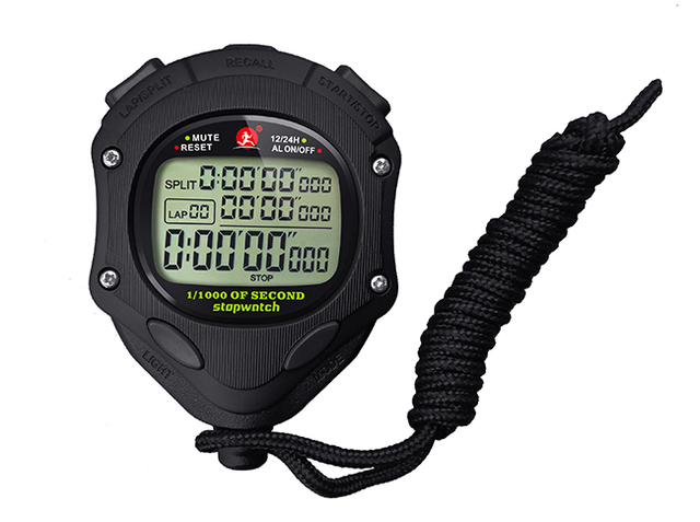 Professional Multifunctional Outdoors Sports Stopawtch 100 Memory Lap Split Time 3 Rows Running Chrpnograph Stopwatch
