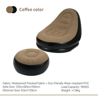 Fauteuil gonflable avec repose-pieds, ensemble de canapé gonflable en PVC floqué pour la maison, le camping et la relaxation
