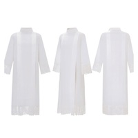 Robe de prière blanche médiévale, robe de prêtre rétro, robes catholiques, robes de clergé, costumes d'église pour femmes