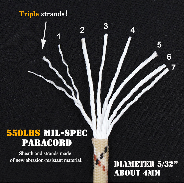 Baiyuheng Rugged Outdoor Survival Nylon Rope Paracord Wrist Watch Band Strap For iwatch