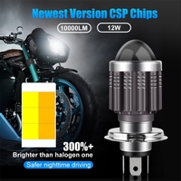 Nouveau Design H6M P15D H6 BA20D lumière Moto H4 LED Moto phare ampoule double couleur projecteur lentille Scooter ATV lampe