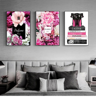 Design de mode nordique Paris parfum fleur livre HD impression affiches Art mural peinture suspendue