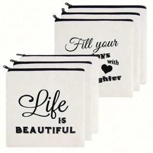 Cartera Pequeña de Tela Cuadrada de Algodón con Diseño Personalizado, Estuche con Cremallera para Llaves, Teléfono Móvil, Lápices y Cosméticos - Product Image 4