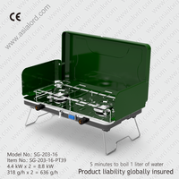 Cuisinière à gaz butane portable de luxe sur le marché de l'UE Cuisinière de camping de table à 2 brûleurs Offre Spéciale manuelle en acier standard CE Cuisinière d'extérieur