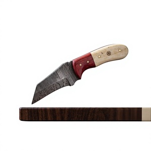 Cuchillo de Supervivencia y Caza de Acero de Damasco Forjado a Mano, Hoja Fija Mini Tipo Drop Point, Mango de Madera, Grado Industrial, para Revendedores OEM 58/60 - Product Image 4