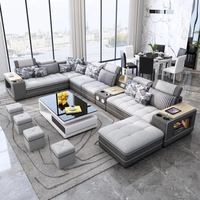 KEHUI canapé modulable ensemble moderne en piel en forme de U salon luxe haute qualité velours cuir tissu nuage canapé modulaire