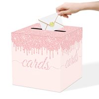 Boîte de cartes classiques en papier et plastique or rose, impression numérique pour anniversaire, mariage, fête prénuptiale, baby shower, fête de remise de diplôme, fournitures de fête