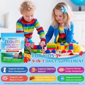 Gummies Détox pour Enfants au Zéolite, Marque Privée OEM ODM, 9-en-1 Oméga-3 Magnésium Sureau Vitamine D3 C B12 Zinc Sans Sucre pour Enfants - Product Image 5
