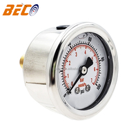 1.5inch Dial Glycerin Pressure Gauge 0-100Psi/7Bar Air Compressor Pressure Gauge with Bracket