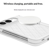 Étui de téléphone pliable Duo avec motif diamant, coque intégrée en PC, film de protection magnétique, protection intégrale anti-chute