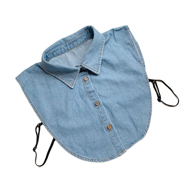 Bán Buôn Thời Trang Mới Nửa Áo Sơ Mi Áo Cổ Áo Giả Denim Áo Sơ Mi Cổ Áo Cho Phụ Nữ