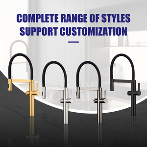 Nhà Máy Trực Tiếp Màu Đen Sàn Gắn Nóng Lạnh 3 Cách Nhà Bếp Mixer Tap Giá Tap Nước Lọc Vòi Nước - Product Image 5