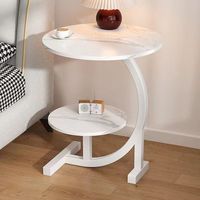 Table d'appoint de chevet ronde et compacte, table de canapé simple pour la maison, table de chevet moderne et épurée pour chambre à coucher