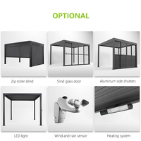 Pergola bioclimatique moderne en aluminium motorisée à double toit, résistante aux intempéries et à la neige, pour jardin et villa extérieure