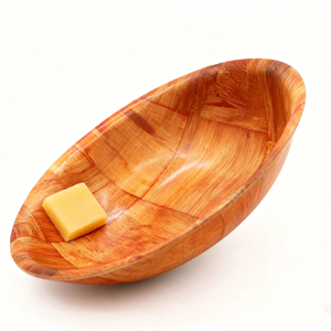 Ensemble de bols et d'assiettes en bois faits à la main de haute qualité et écologiques pour la salade, la pâte, la restauration/la salle à manger à domicile - Product Image 1