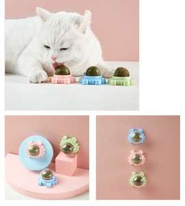 Nuovo giocattolo interattivo dell'erba gatta del gatto della palla della parete della ventosa per i gatti dell'interno - Product Image 4