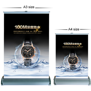 Tùy chỉnh <span class=keywords><strong>A3</strong></span> A4 mini máy tính để bàn cuộn lên biểu ngữ đứng bàn di động quảng cáo biểu ngữ cho triển lãm quảng cáo hiển thị - Product Image 1