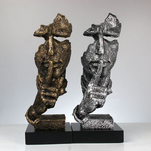 Décorations pour la maison directe d'usine en gros résine européenne artisanat caractère <span class=keywords><strong>silence</strong></span> est des ornements en or - Product Image 3
