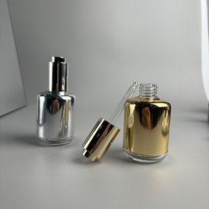 Botella de Vidrio Vací<span class=keywords><strong>a</strong></span> con Gotero, 30 ml, 60 ml, 1 oz, Botella de Vidrio para Aceites Esenciales con Bomba de Presión, Botella de Perfume, Chapada <span class=keywords><strong>en</strong></span> Oro y Plata - Product Image 6