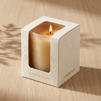 Caja de Papel Plegable para Velas con Diseño de Logotipo Personalizado Impreso para Exhibición Minorista de Frascos de Velas Aromáticas y Colecciones de Regalos