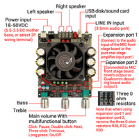 Module amplificateur audio numérique WUZHI AUDIO ZK-3002T, carte son stéréo 300W+300W, aigus et graves TPA3255, musique domestique