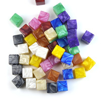 Dés à jouer carrés vierges en acrylique de haute qualité, personnalisables, à angle droit, D6, nacrés, 16 mm