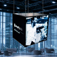 Boîte lumineuse publicitaire en tissu SEG, cube en aluminium extrudé, affichage LED, stand d'exposition 3D éclairé, portable, pour magasin de détail