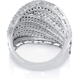 Jewelspaark Bague en argent sterling 925 avec diamants 2,78 carats blancs et bleus micro-pavés pour femme taille US 10 - Product Image 2