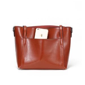 Sac fourre-tout de luxe en cuir véritable pour femme, grand sac à main de marque de créateur, sac à bandoulière pour femme - Product Image 2