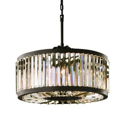 Black pendant light vintage iron lamp square shape retro ceiling lights E27 LED light fixtures for kitchen