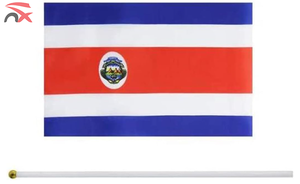 Drapeau à agiter personnalisé <span class=keywords><strong>en</strong></span> polyester 14 * 21 cm du <span class=keywords><strong>Costa</strong></span> <span class=keywords><strong>Rica</strong></span> avec mât <span class=keywords><strong>en</strong></span> plastique de 30 cm - Product Image 3