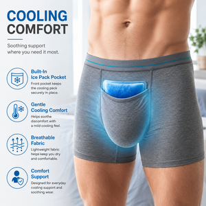 Slip Boxer Professionali con Tasca Refrigerante Integrata per <span class=keywords><strong>Uomo</strong></span> - Comfort di Alta Gamma - Boxer Rinfrescanti con Impacco di Ghiaccio - Product Image 1