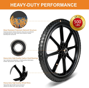 Roue et <span class=keywords><strong>pneu</strong></span> anti-crevaison de 20 pouces - Roues pour chariot à main, chariot de jardin et remorque de chariot à main - Product Image 3