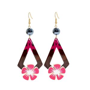 ハワイアンイヤリングジュエリーウミガメと花ボヘミアンサモアイヤリング女性用女の子ギフト - Product Image 4