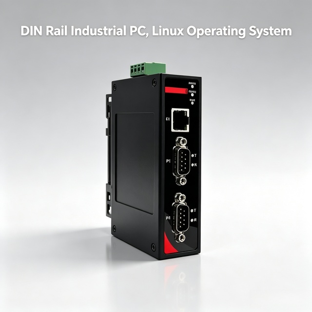 DIN Rail Industrial Embedded Computer Integrated Box X86 Quad Core Fanless RS485 CAN 35mm DIN Wide Temp IP40