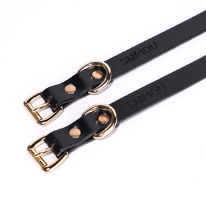 Simpiqu Genuine <b>Leather</b> Collar Black SM <b>Bondage</b> Prop Adult Accessory - Product Image 1