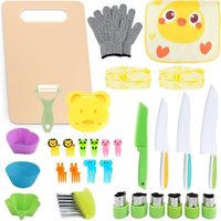 Ensemble de cuisine pour enfants de 31 pièces avec outils d'apprentissage précoce, sûr pour les petites mains, cuisine de simulation en plastique