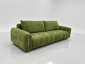 Francés Retro verde Chenille tela de terciopelo 2025 nuevo diseño sofá seccional pequeño apartamento 3 plazas nube sofá sala de estar sofá - Product Image 5