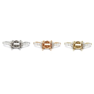 Hong Kong Livraison Rapide Design Personnalisé Classique Or Blanc Massif 18 carats Diamant Véritable Bague d'Éternité Semi-Montée pour Fiançailles, Mariage et Fêtes - Product Image 4